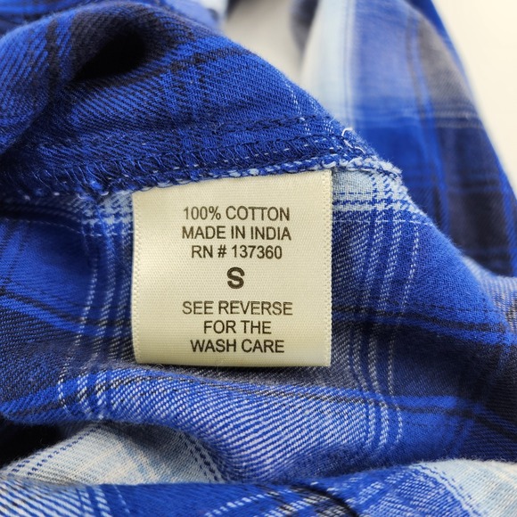 Live 4 Truth Womens S Blue Plaid Long Sleeve Button up 100% Cotton Fall Layers - Picture 9 of 10
